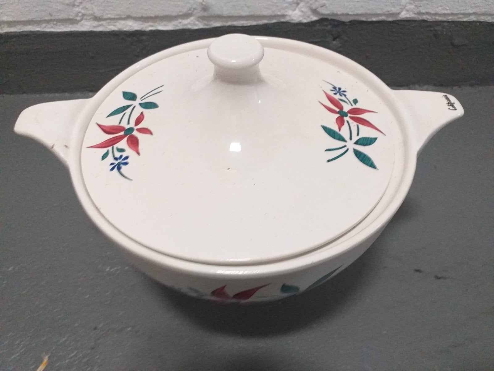 Vintage California Aardewerken Ovenschaal met Deksel, Ophalen