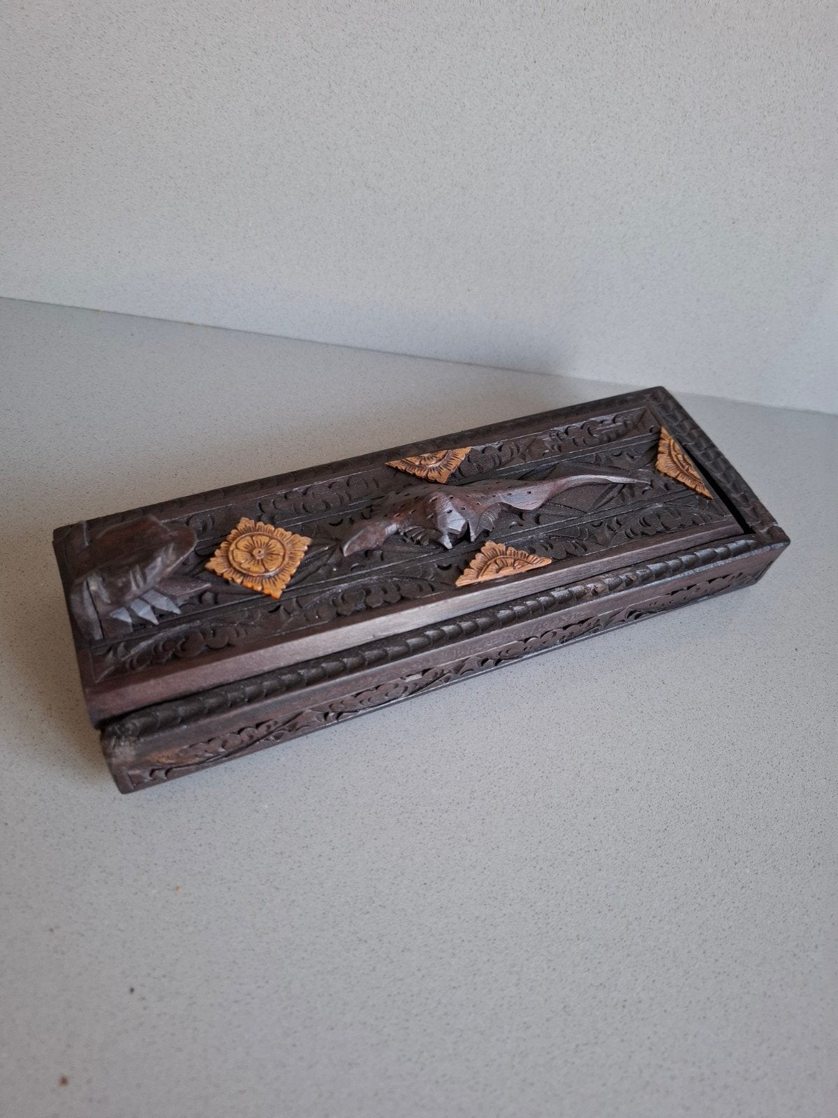 Houten doos met 8 eetstokjes - 26 x 9 cm, Ophalen of Verzenden