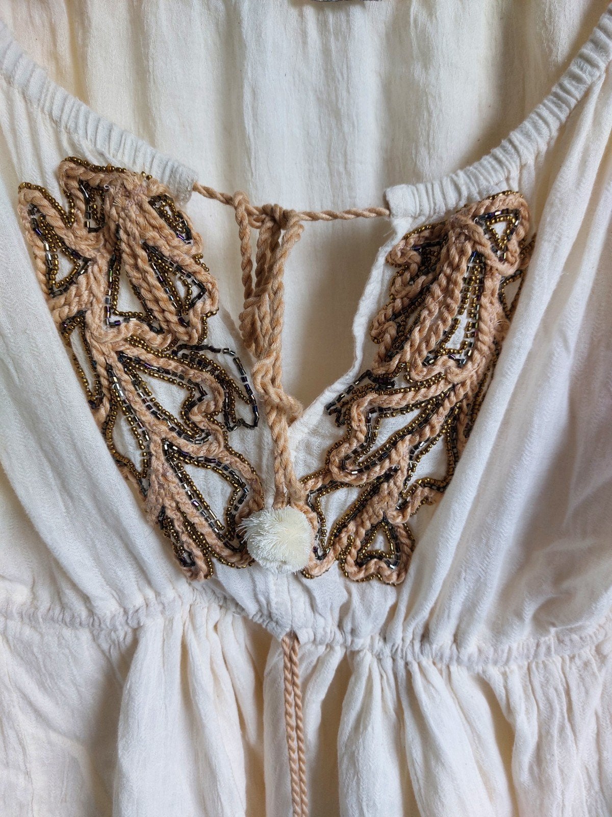 Nieuwe Ibiza Tuniek One Size - Boho Stijl, Maat 38/40 (M), Wit, Nieuw, Ophalen of Verzenden