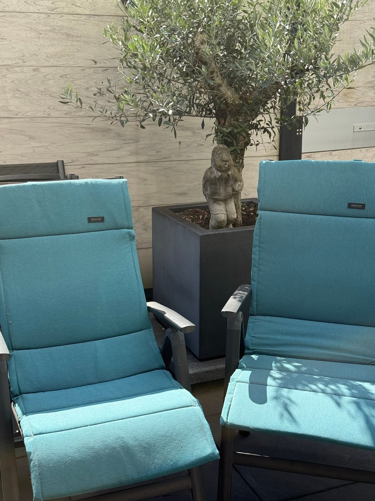 Hartman Gibraltar tafel en 6 verstelbare stoelen met kussens, Tuin en Terras, Ophalen, Gebruikt, Kunststof