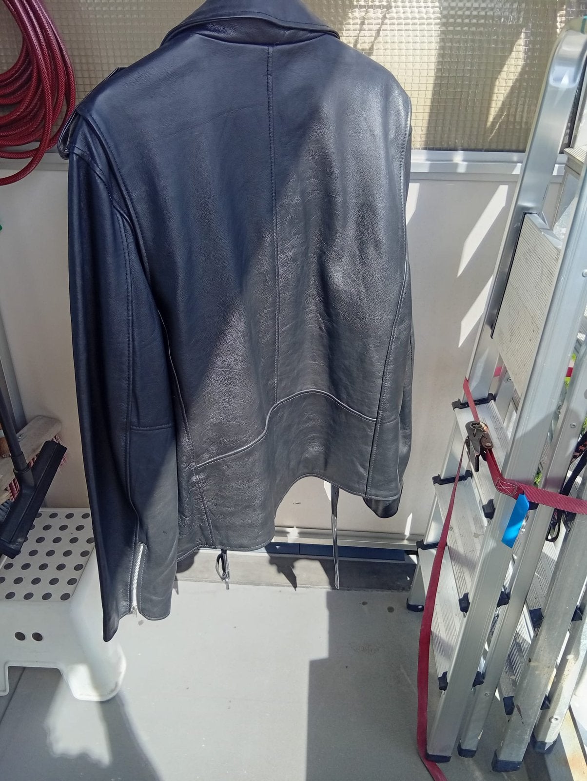 Leren jas, Kleding | Heren, Ophalen, Zo goed als nieuw, Overige maten, Zwart