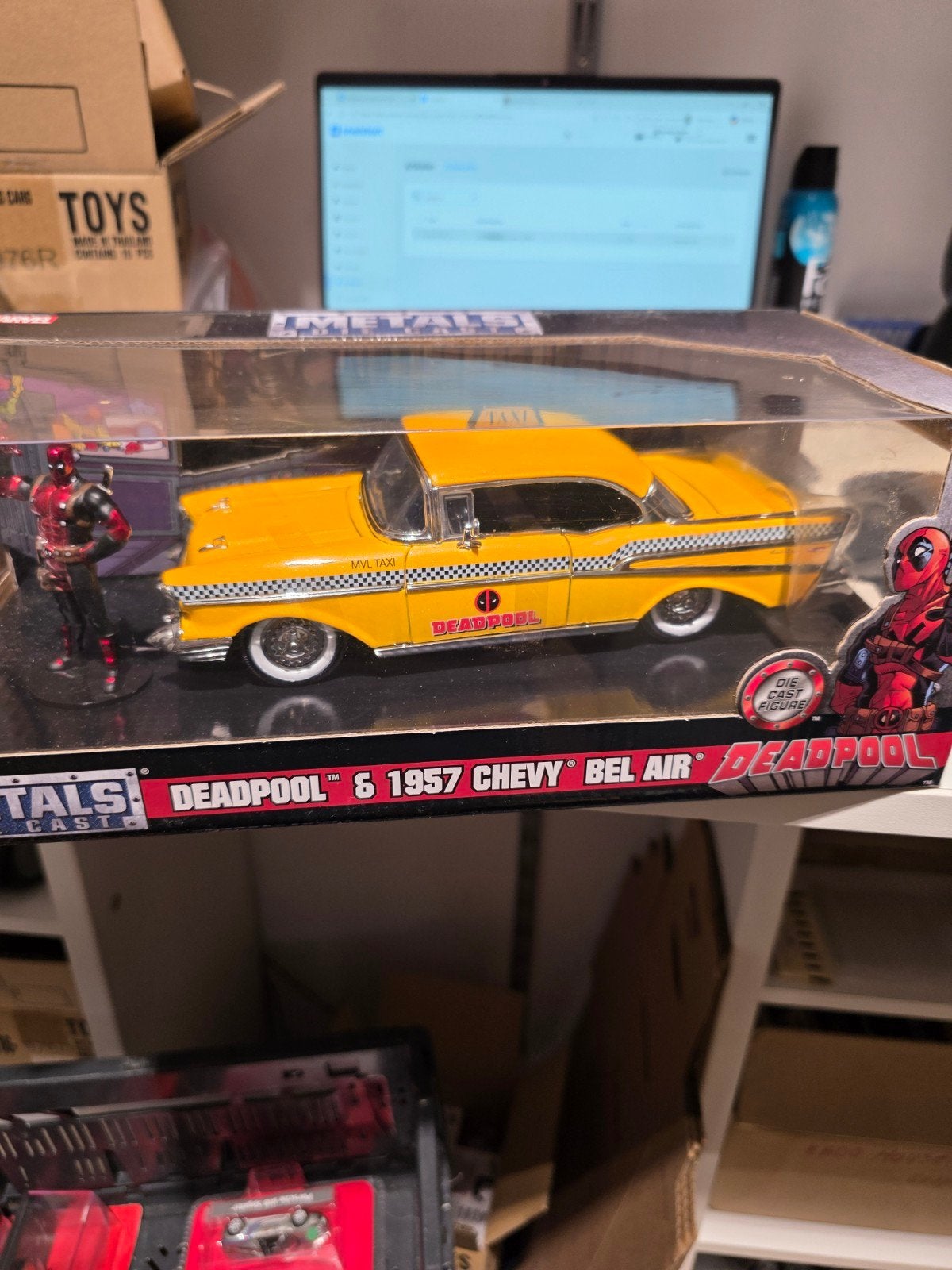 Deadpool 1957 Chevy Bel Air Die-Cast Model met Figuur, Jada Toys, Ophalen of Verzenden, Zo goed als nieuw, 9380KB, Leek, Nederland