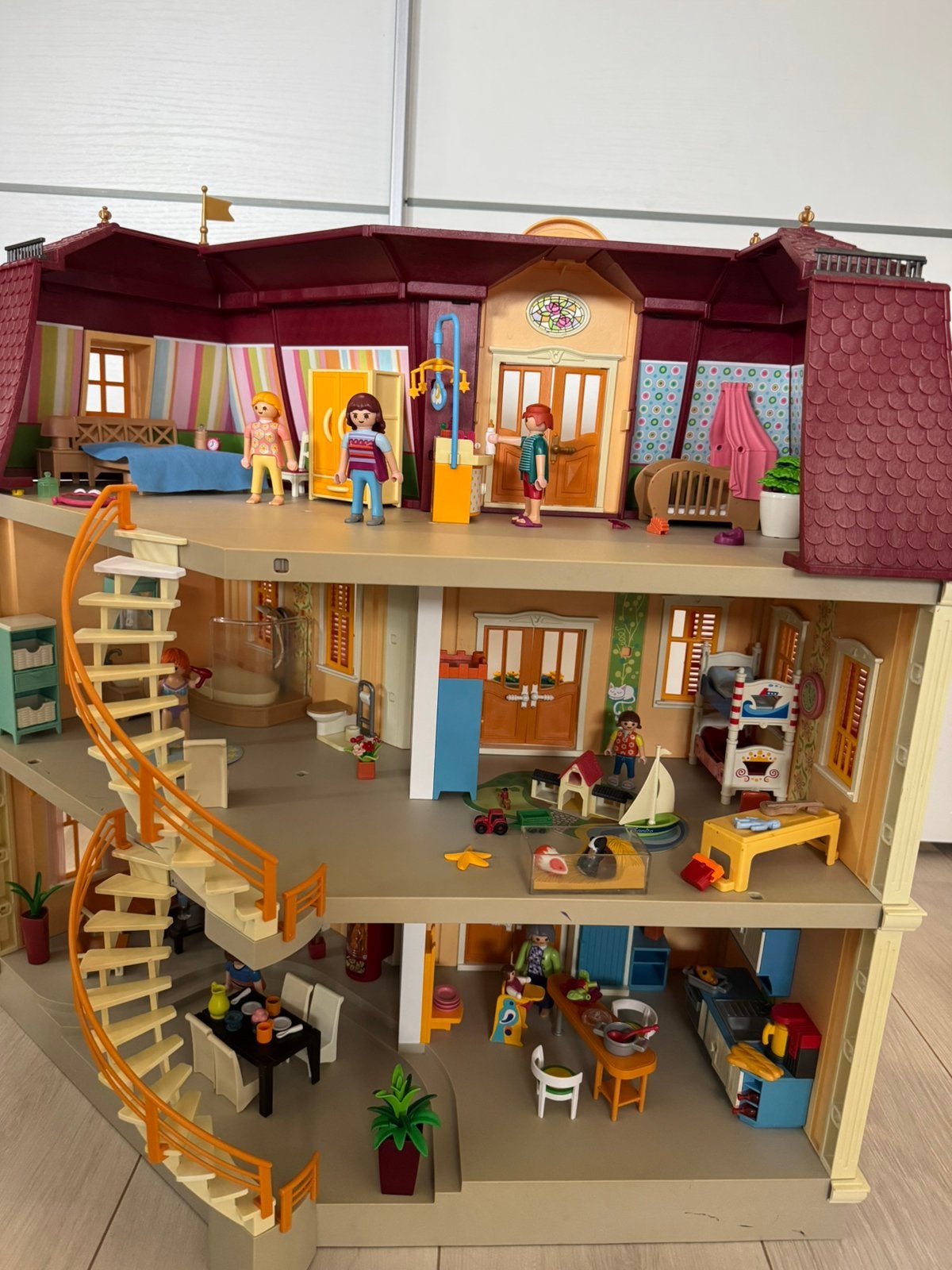 Volledig ingericht groot playmobil huis 5302, Ophalen, Zo goed als nieuw, Poppenhuis