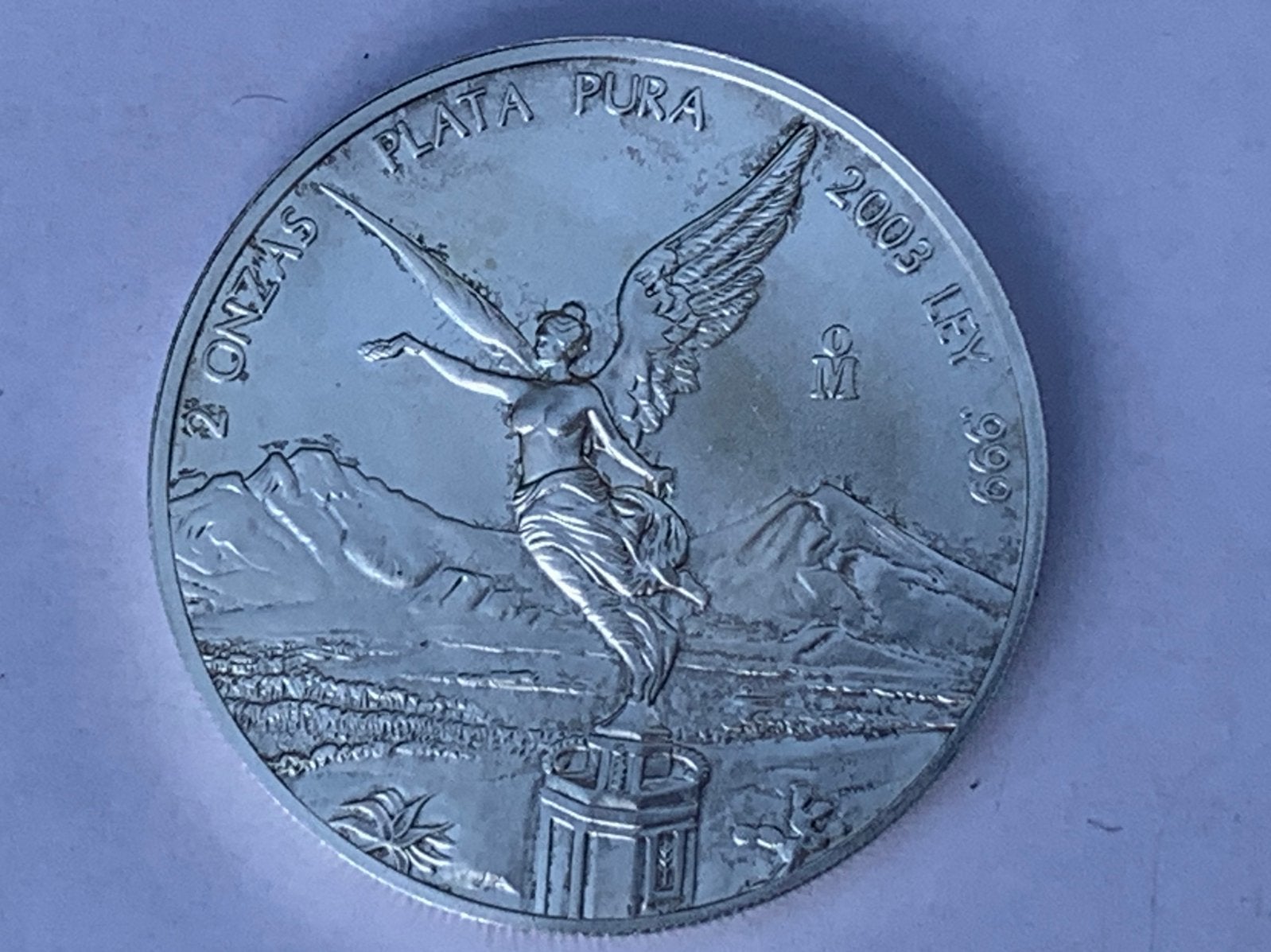 Zilveren libertad mexico 2 oz 2003, Ophalen of Verzenden, Zilver