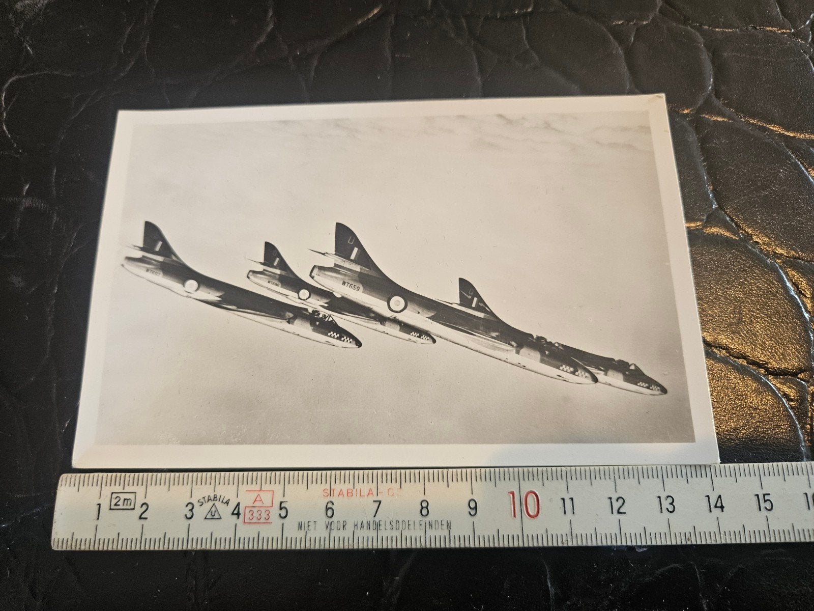 Vintage foto Hawker P-1067 Hunter stuntteam R.A.F., Ophalen of Verzenden, Gebruikt