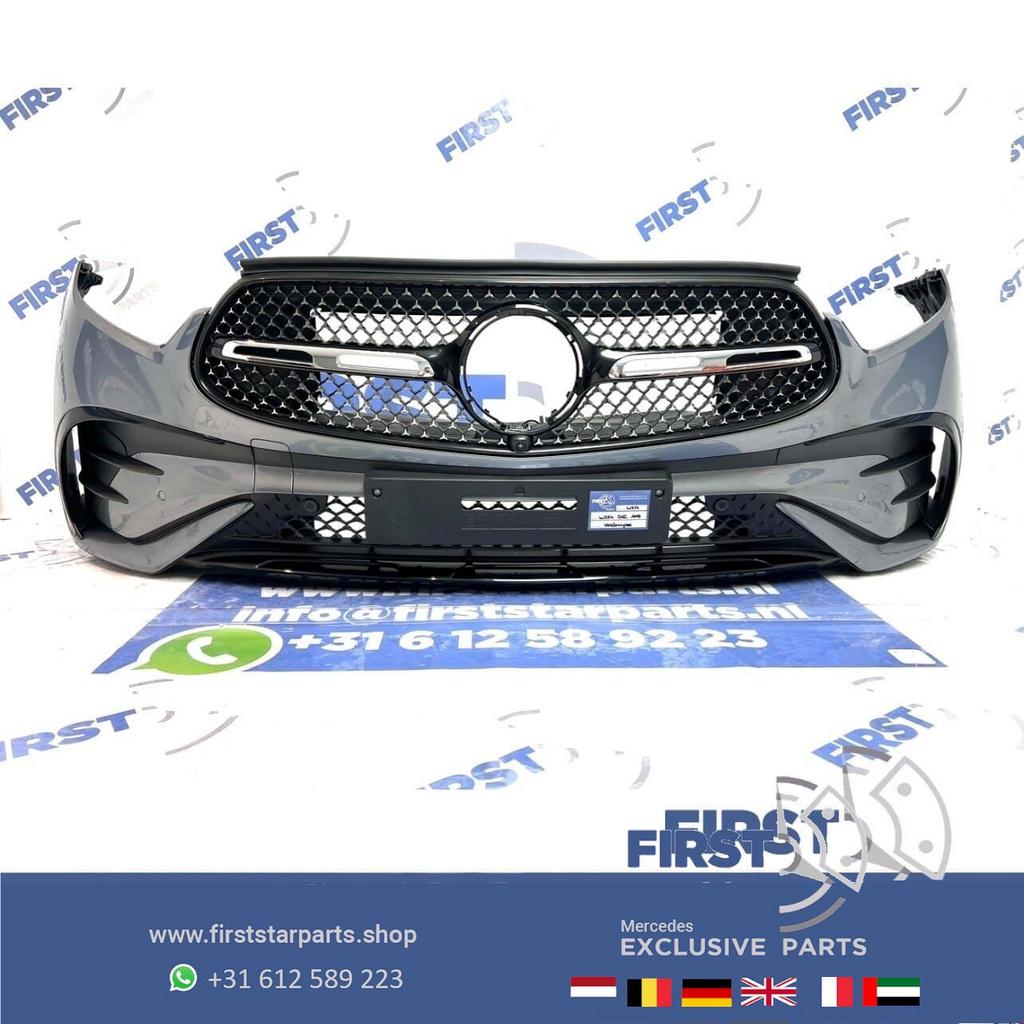 W254 GLC AMG VOORBUMPER GRIJS COMPLEET + STARS GRIL ORIGINEE, Gebruikt, -, Voor, Ophalen of Verzenden