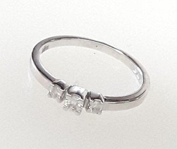 Prachtige 18k Witgouden Trilogy Ring met Diamant (37), Ophalen, Wit, Dame, Goud