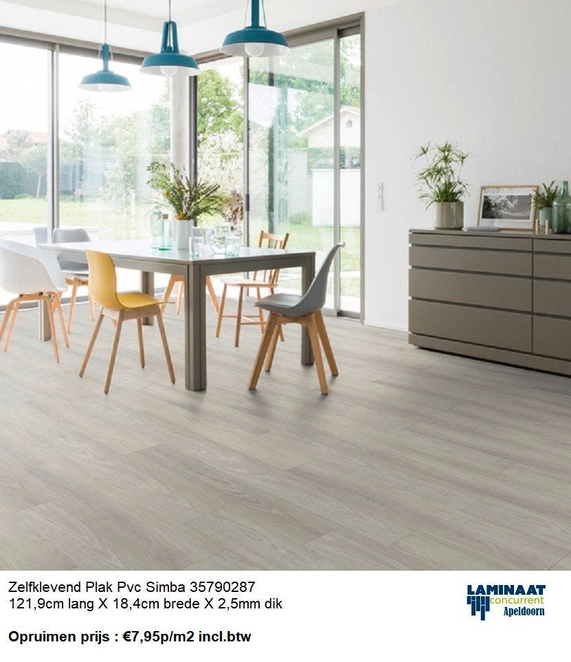 Zelfklevend Plak Pvc vloer Simba 2,5mm dik KOOPZONDAG OPEN