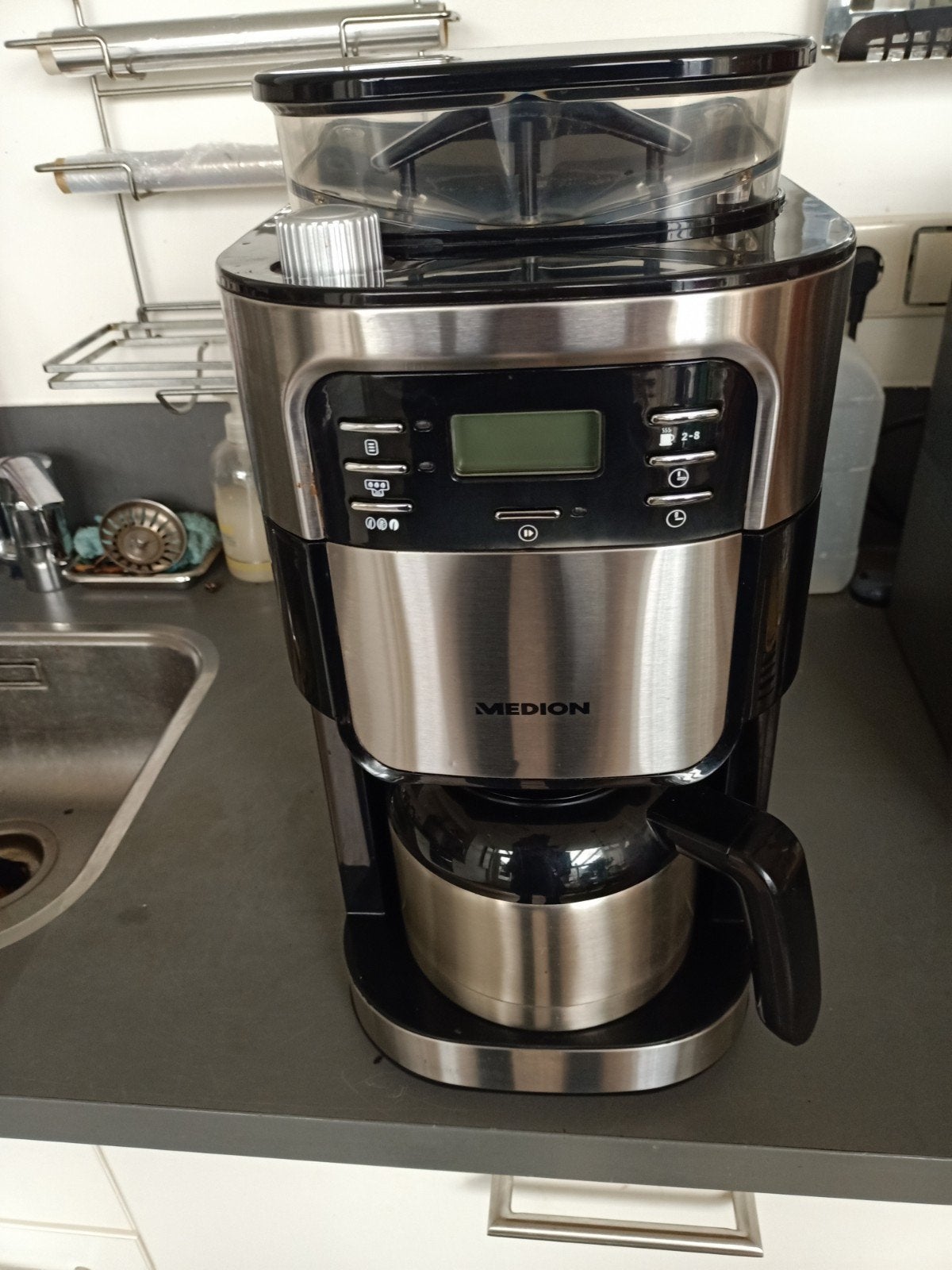 Medion MD 1977 Koffiemachine met bonenmaler, Witgoed en Apparatuur, Koffiezetapparaten, Ophalen of Verzenden, Gebruikt, Koffiemachine