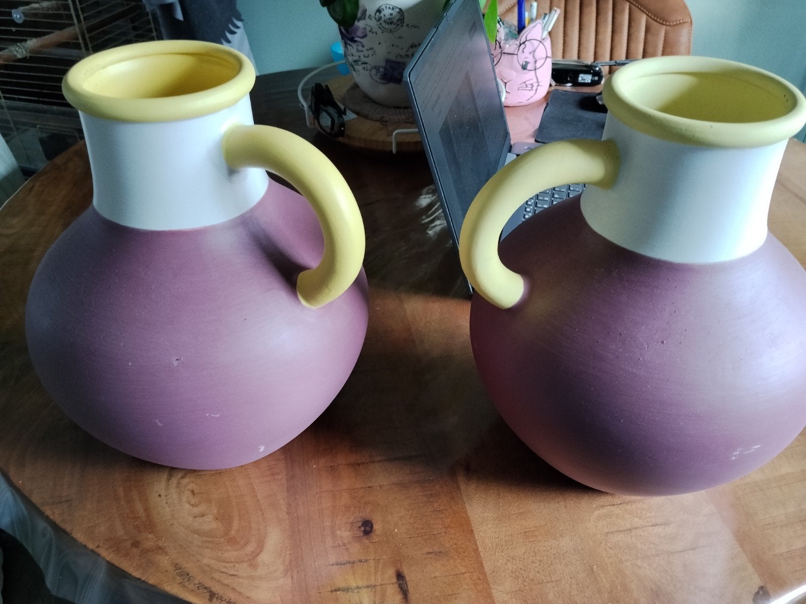 Twee Grote Bolle Vazen - 30cm Hoog, Ophalen