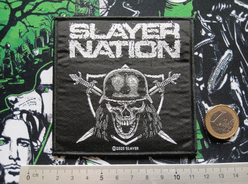 Slayer erg mooie nieuwe nation patch 135 metal, Ophalen of Verzenden, Nieuw, Kleding