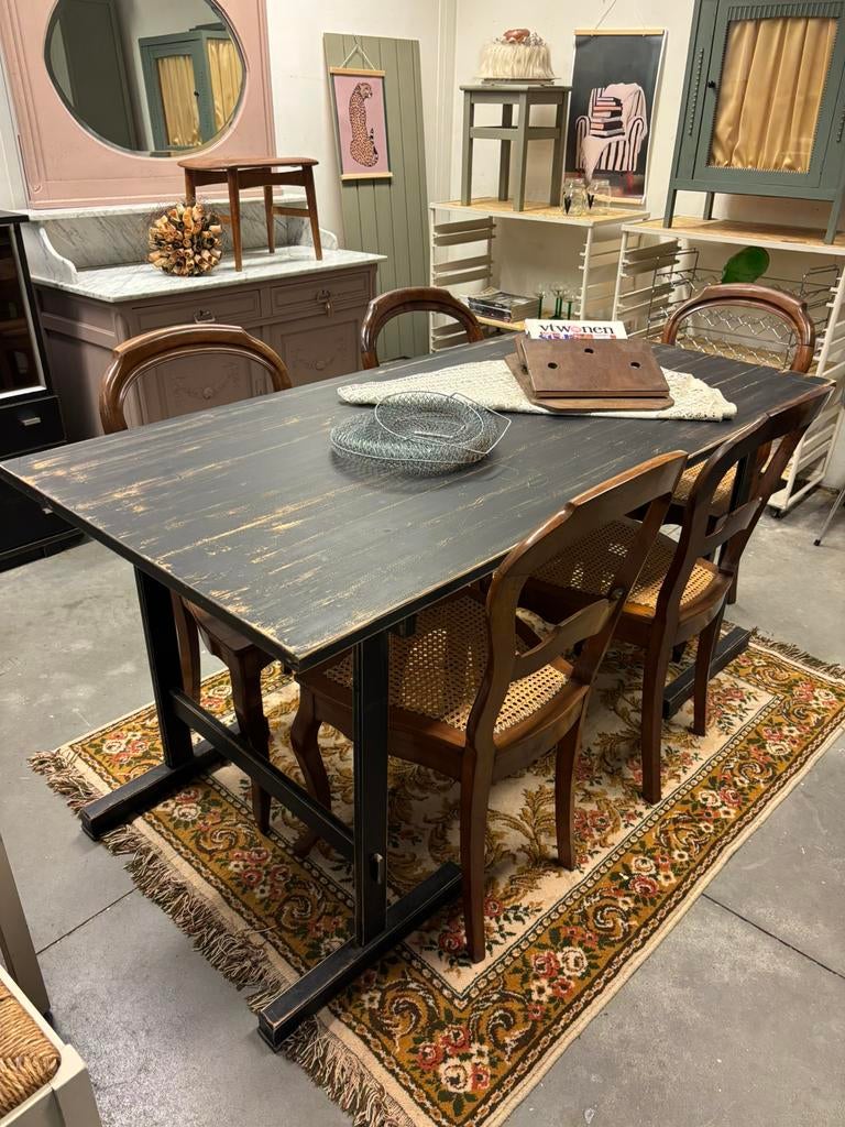 Industrieel brocante tafel / eettafel / bureau, Ophalen, Hout, Vintage, Studiolarilo@gmail.com