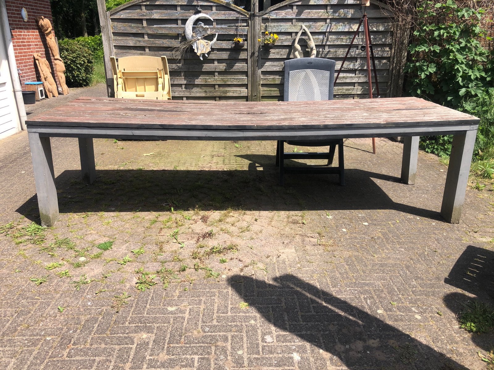 grote  houten tuintafel, Ophalen, Gebruikt, Rechthoekig, Hout