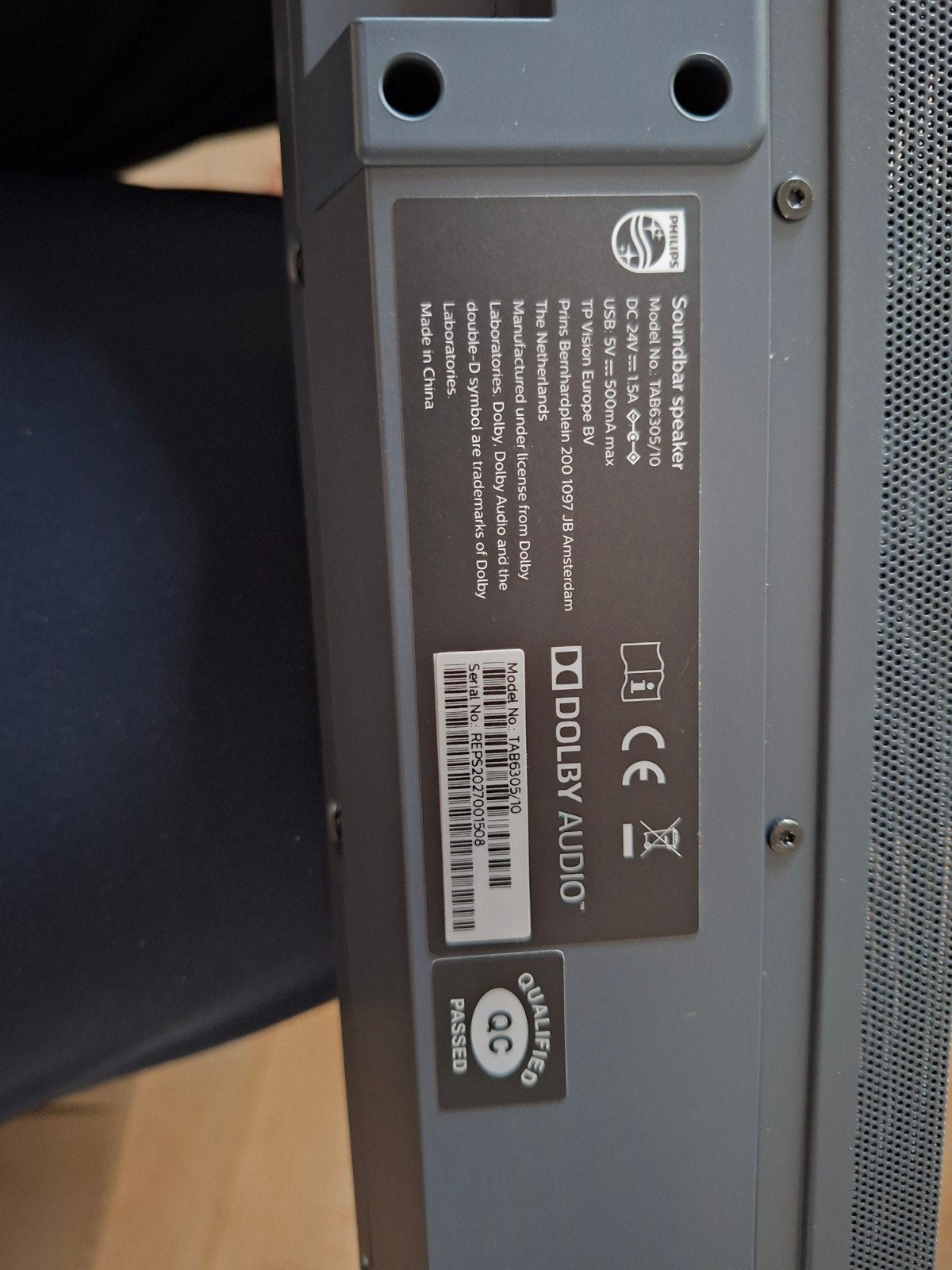 Philips Soundbar Speaker TABS605/10 met subwoofer, Ophalen, Bluetooth, Zo goed als nieuw