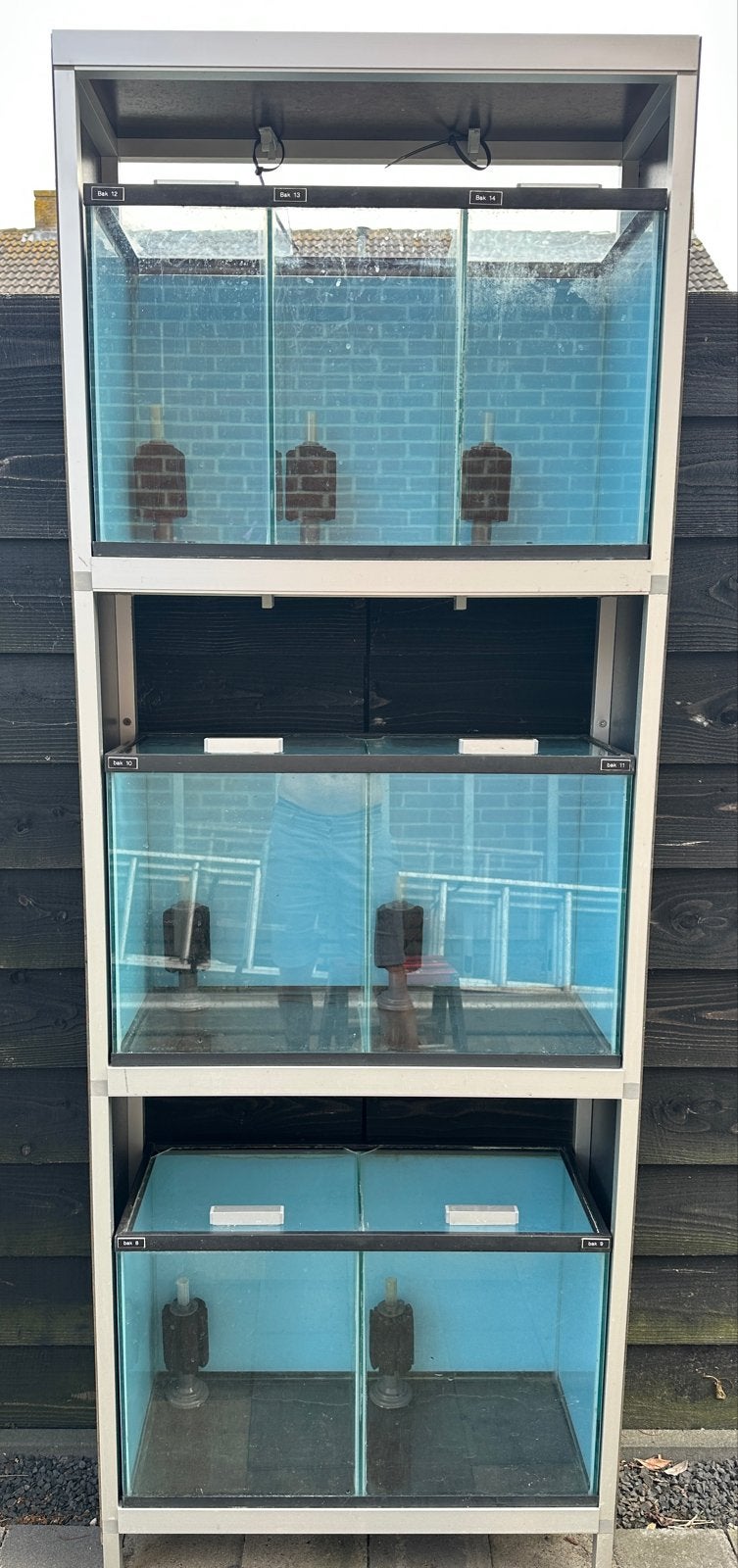 Aquarium stelling, Ophalen, Leeg aquarium