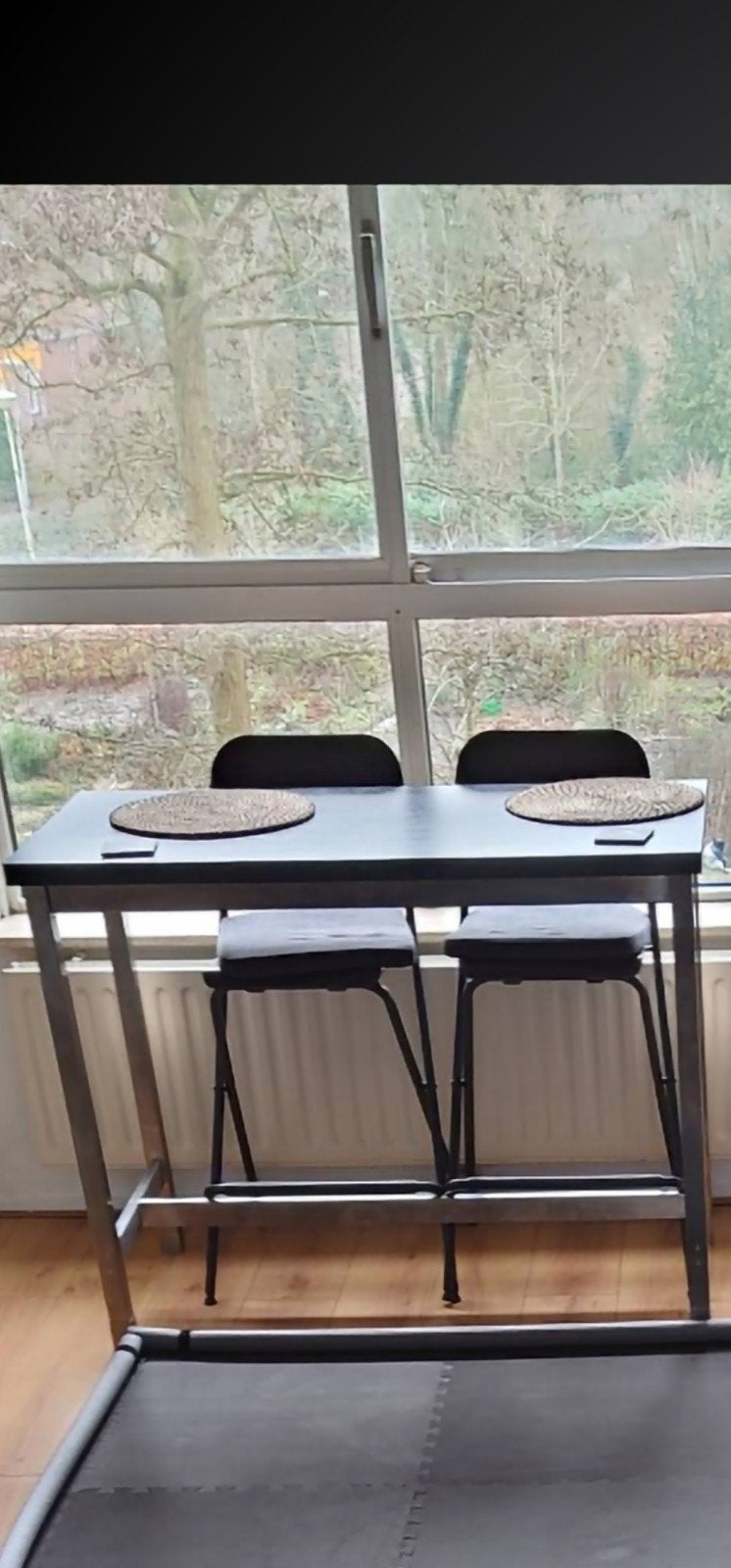 IKEA Utby bartafel 120x60 cm, zwart, krasloos, Huis en Inrichting, Tafels | Eettafels, Ophalen of Verzenden
