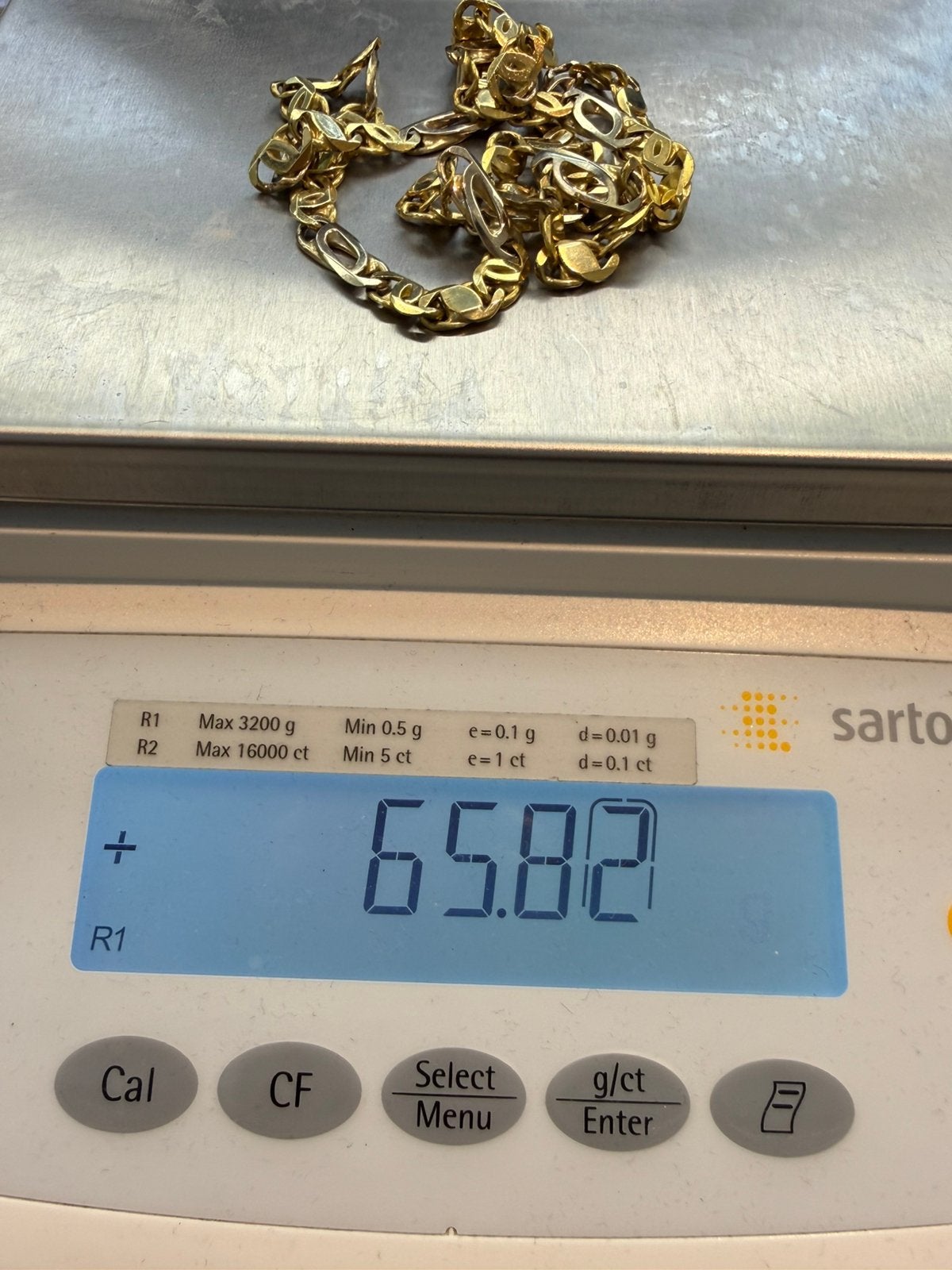 Prachtige 18k gouden massieve valkenoog ketting 60 cm 6.8 mm, Ophalen of Verzenden, Zo goed als nieuw, Goud