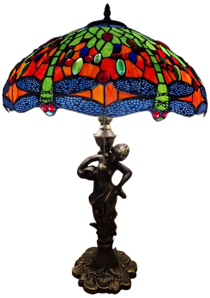 Tiffany stijl zeemeermin tafellamp 63x45 #27.1, Ophalen of Verzenden, Nieuw, Glas