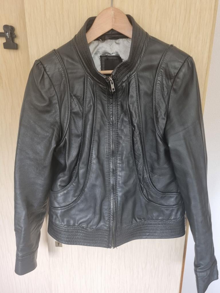 Prachtig zwart leren dames jasje maat l 40 vero moda, Maat 38/40 (M), Vero Moda, Zwart, Ophalen of Verzenden