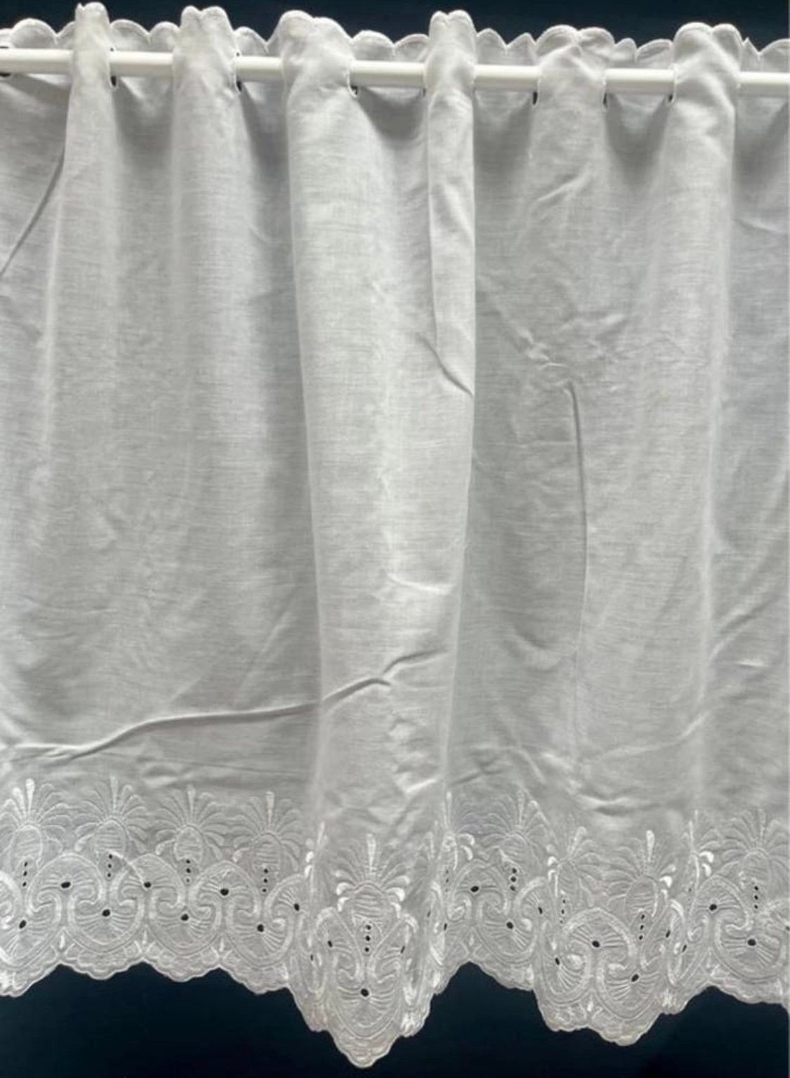 2 meter wit vitrage valletje 60cm hoog, Vitrage, 200 cm, Wit, Nieuw