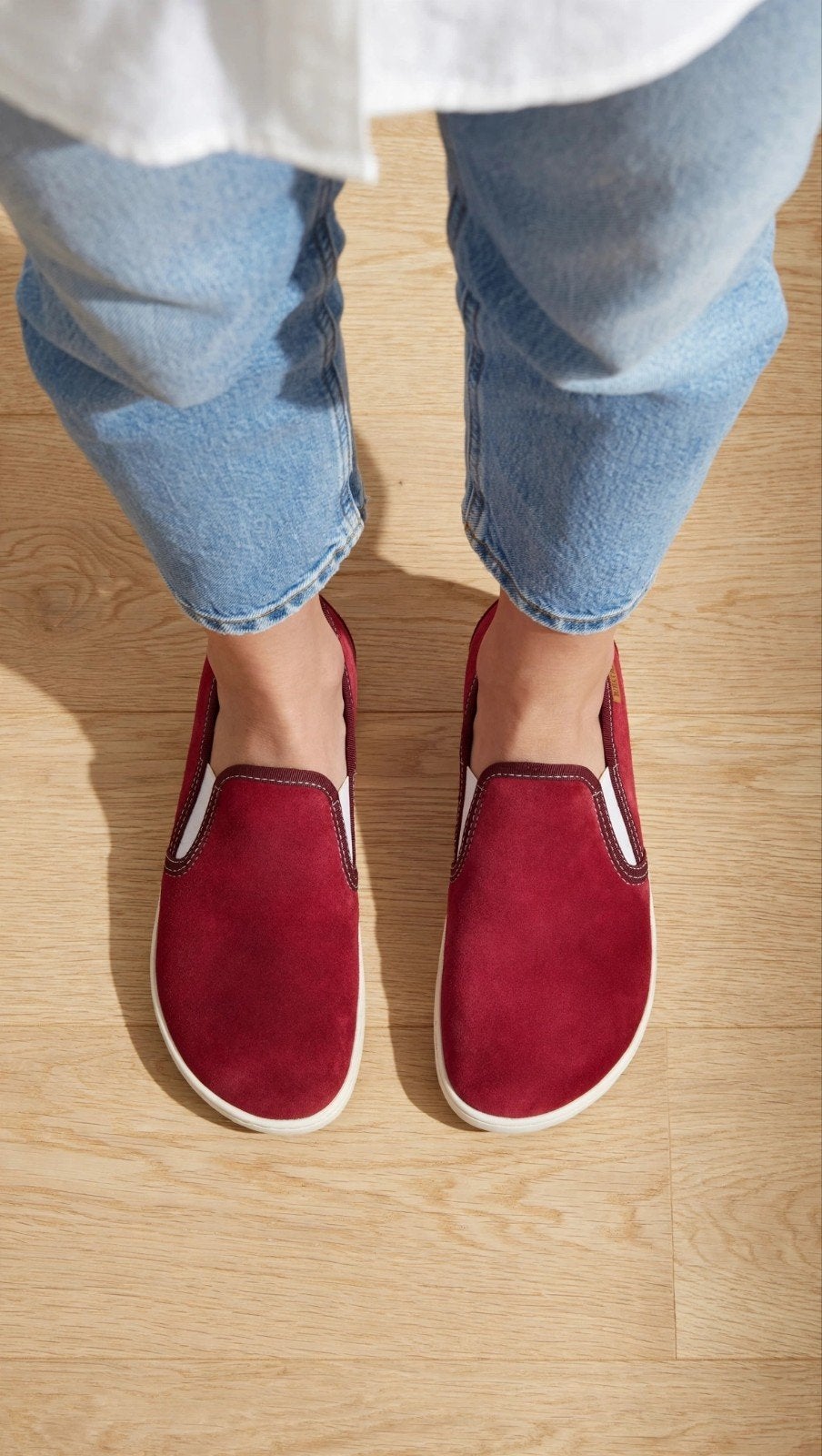 BIRKENSTOCK Slip-On Sneakers Suede Red - Size 37 / 240 - Wom, Kleding | Dames, Instappers, Ophalen of Verzenden, Zo goed als nieuw
