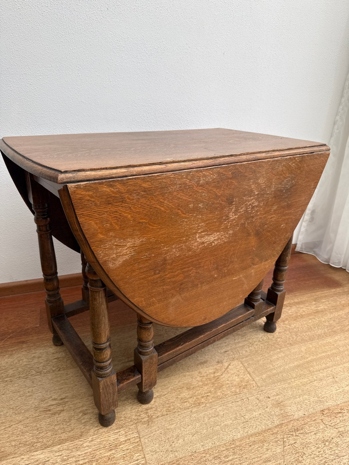 Antieke eikenhouten gateleg tafel, inklapbaar, Ophalen of Verzenden