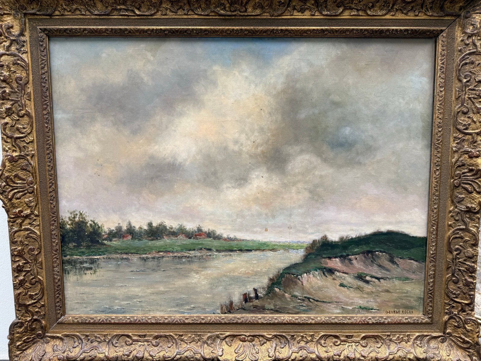 George Kockx  groot olieverfschilderij  gesigneerd, Antiek en Kunst, Kunst | Schilderijen | Klassiek, Doek, Realistisch, Ophalen of Verzenden