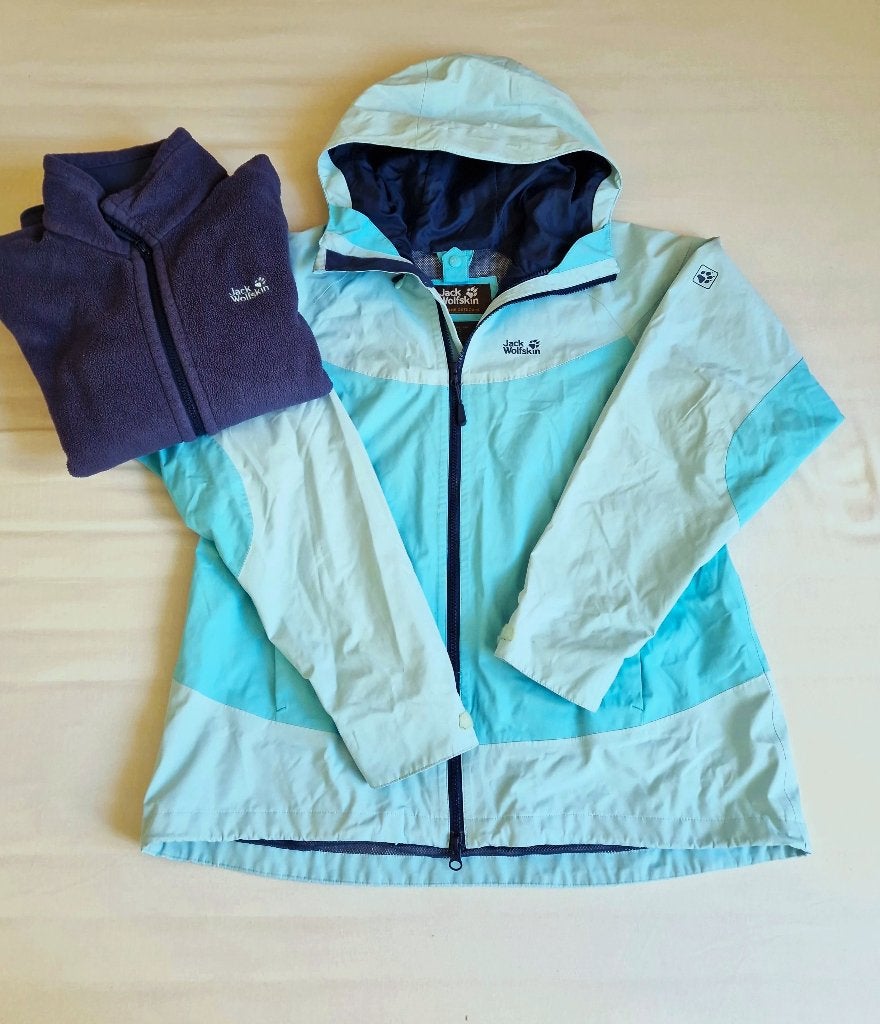 Jack Wolfskin 3-in-1 regenjas windjack mt XL, Kleding | Dames, Blauw, Maat 46/48 (XL) of groter, Ophalen of Verzenden, Zo goed als nieuw