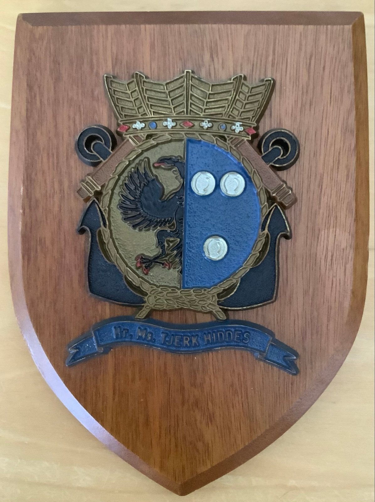 Wapenschild Hr. Ms. Tjerk Hiddes - Marine Souvenir, Verzamelen, Ophalen of Verzenden