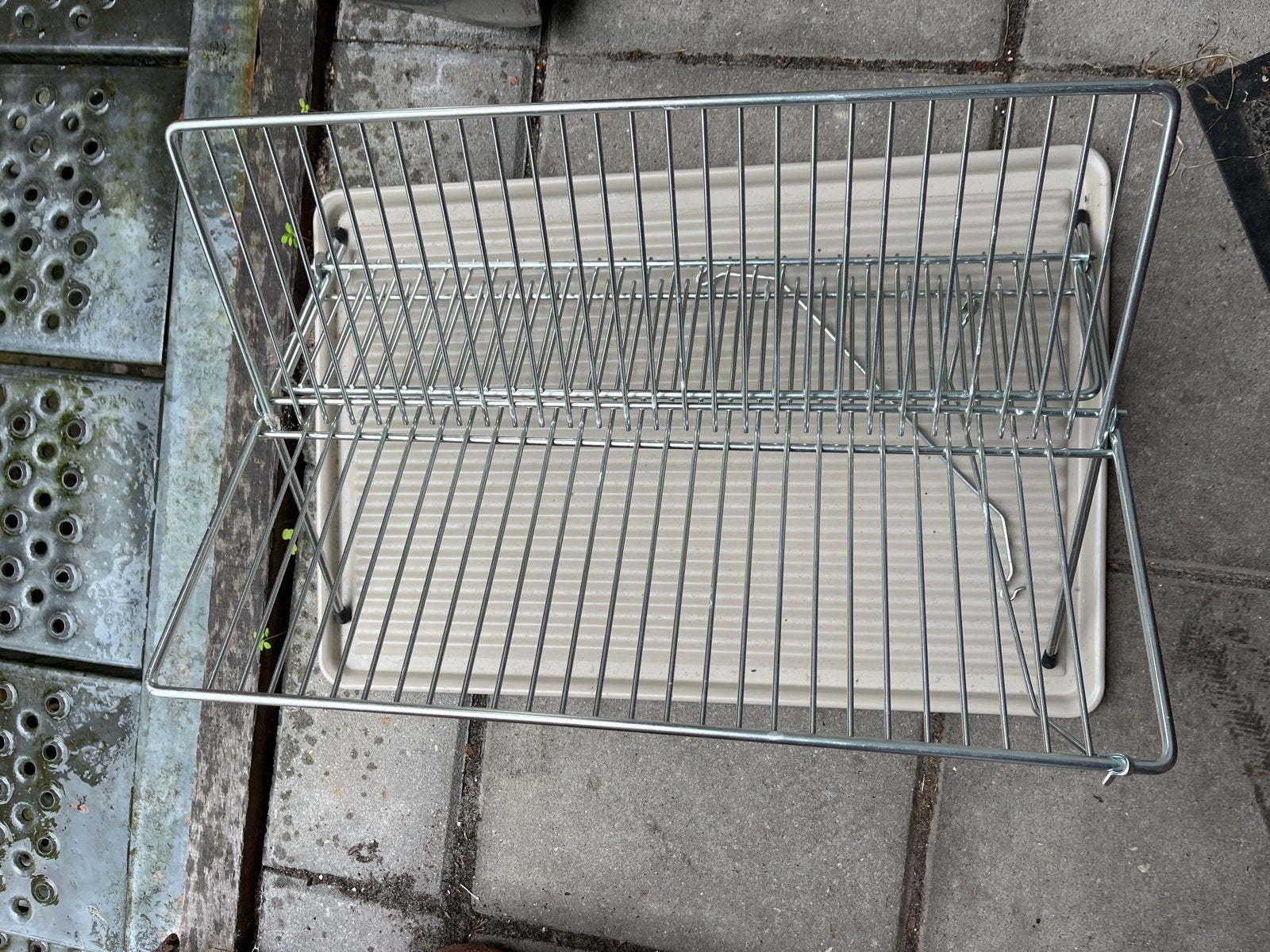 IKEA Afwasrek VALVADJAD met lekbak, Gebruikt, Bordenrek, IKEA, Zilver