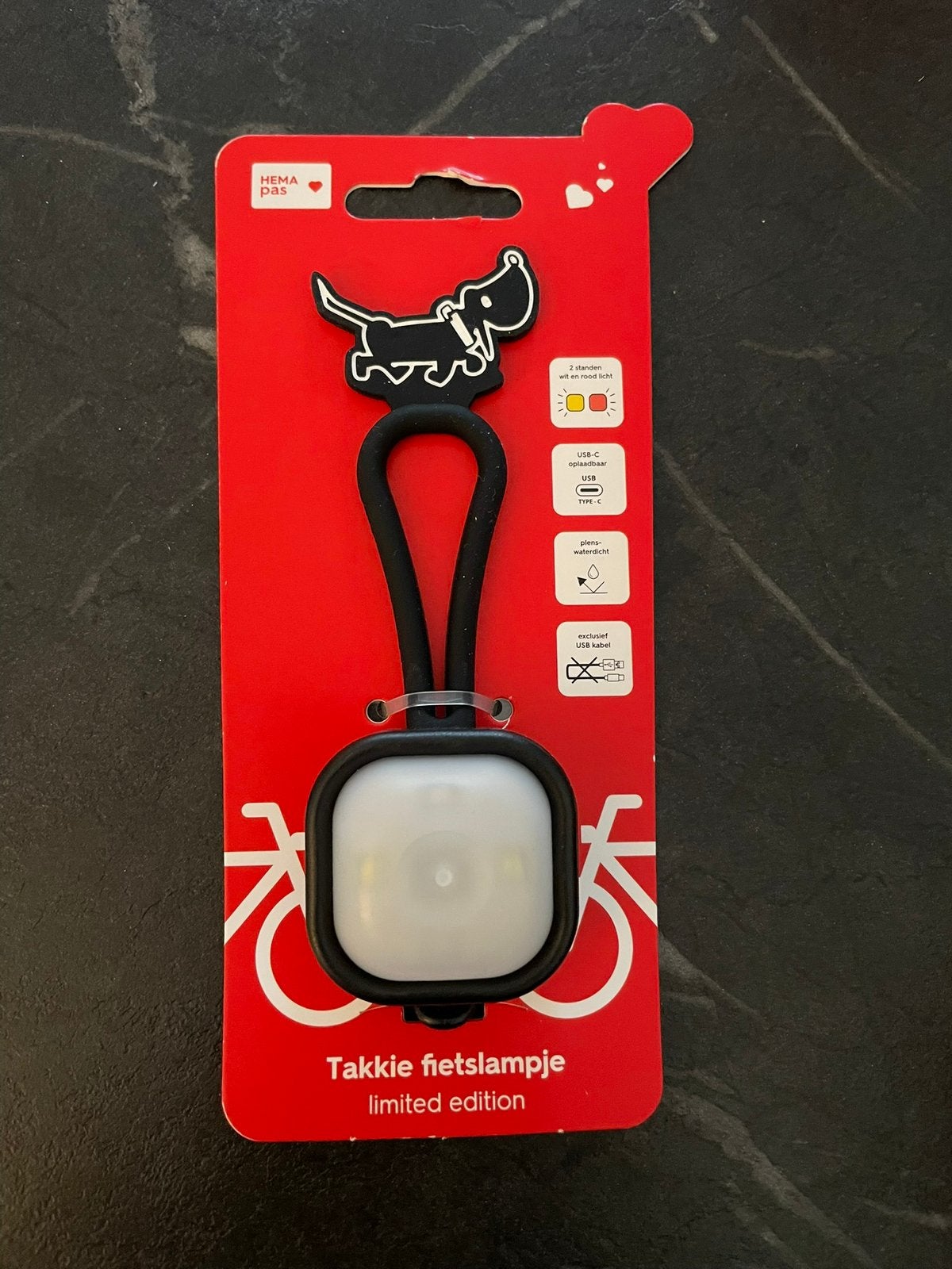 Limited Edition! Takkie fietslampje - Hema - Takkie, Ophalen, Verlichtingsset, Nieuw, Oplaadbaar