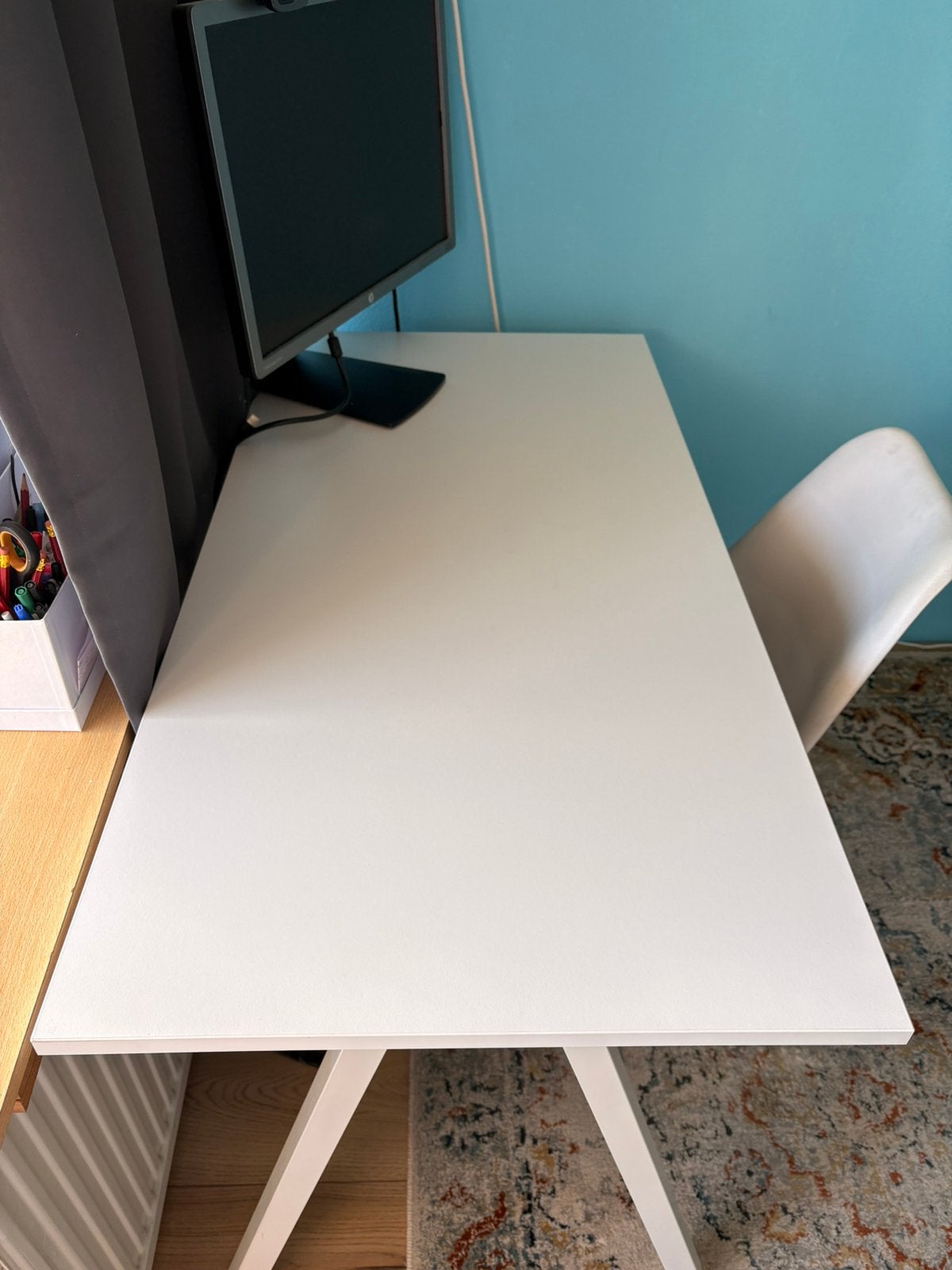 Trotten bureau wit, Huis en Inrichting, Bureaus, Ophalen, 120 cm, Hout, Schoolbureau