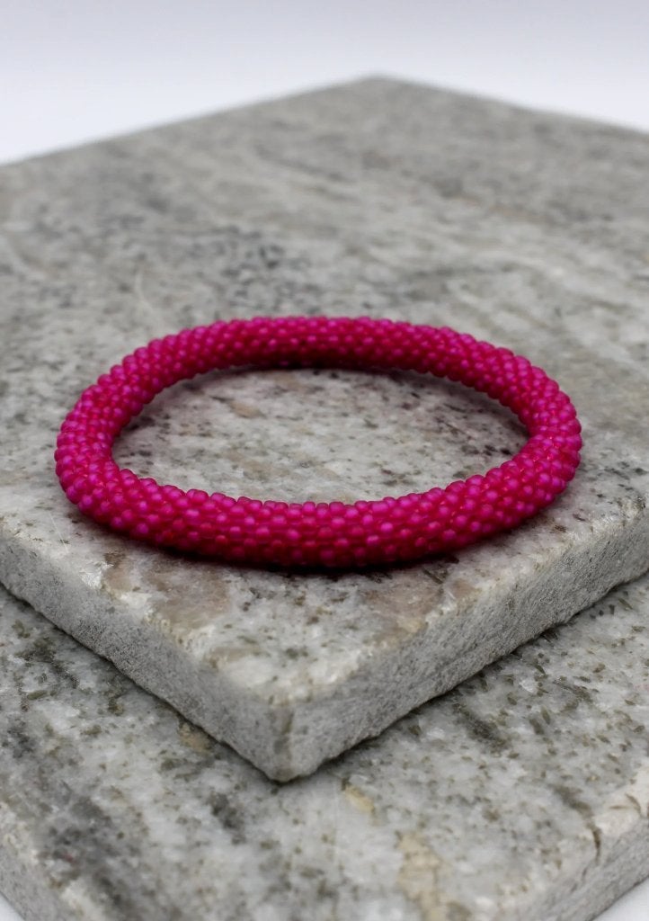 Glaskralen armband - koningsroze - RB206, Overige materialen, Overige kleuren, Nieuw, Ophalen of Verzenden