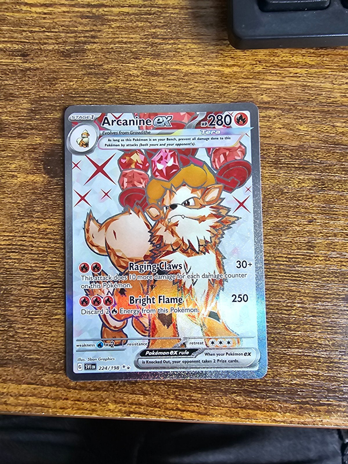 Arcanine ex - SVI 224/198, Ophalen of Verzenden, Zo goed als nieuw, Losse kaart, Foil