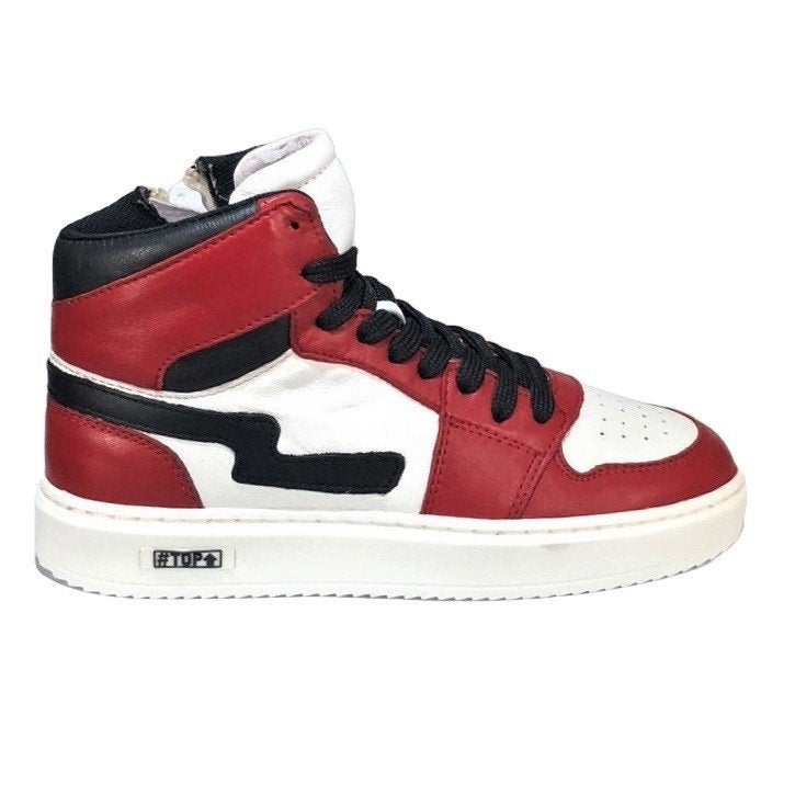 JOPPER maat 27 lerensneaker/rits wit/rood - gratis verzenden, Elzenweg 19 Waalwijk, JOPPER BY HIP, Schoenen, Nieuw