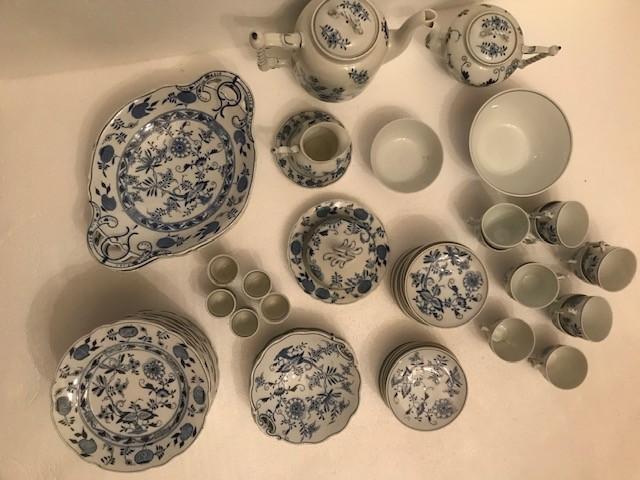 Volledig blauw/wit historisch servies, Antiek en Kunst, Antiek | Keramiek en Aardewerk, Ophalen