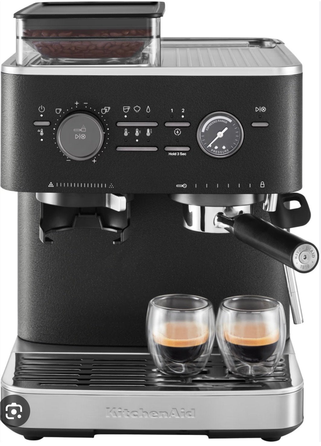 KitchenAid 5KES6551EBK espressomachine + koffiemolen – NIEUW, Witgoed en Apparatuur, Stoompijpje, Espresso apparaat, Nieuw, 2 tot 4 kopjes