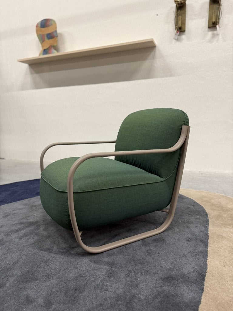 Showmodel Pode Chap Fauteuil groen stof Design stoel, Leolux, Info@leolux.nl, Nieuw, 75 tot 100 cm
