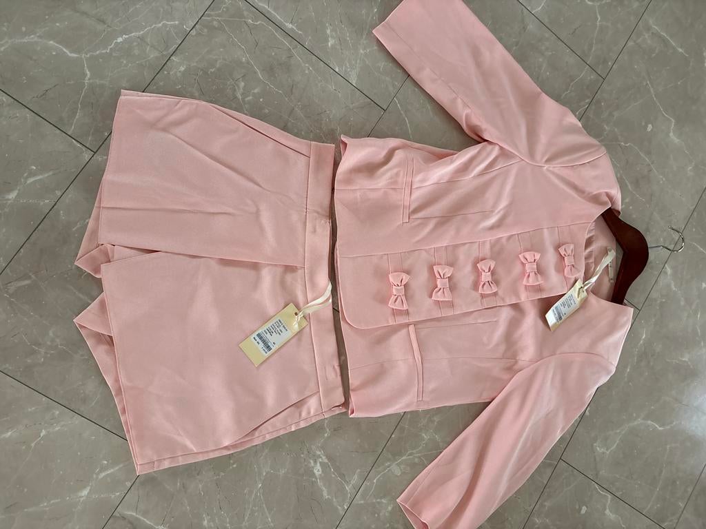 Nikkie setje roze met strikjes - Nieuw met kaartjes, Ophalen of Verzenden, Nieuw, Maat 38/40 (M), Roze