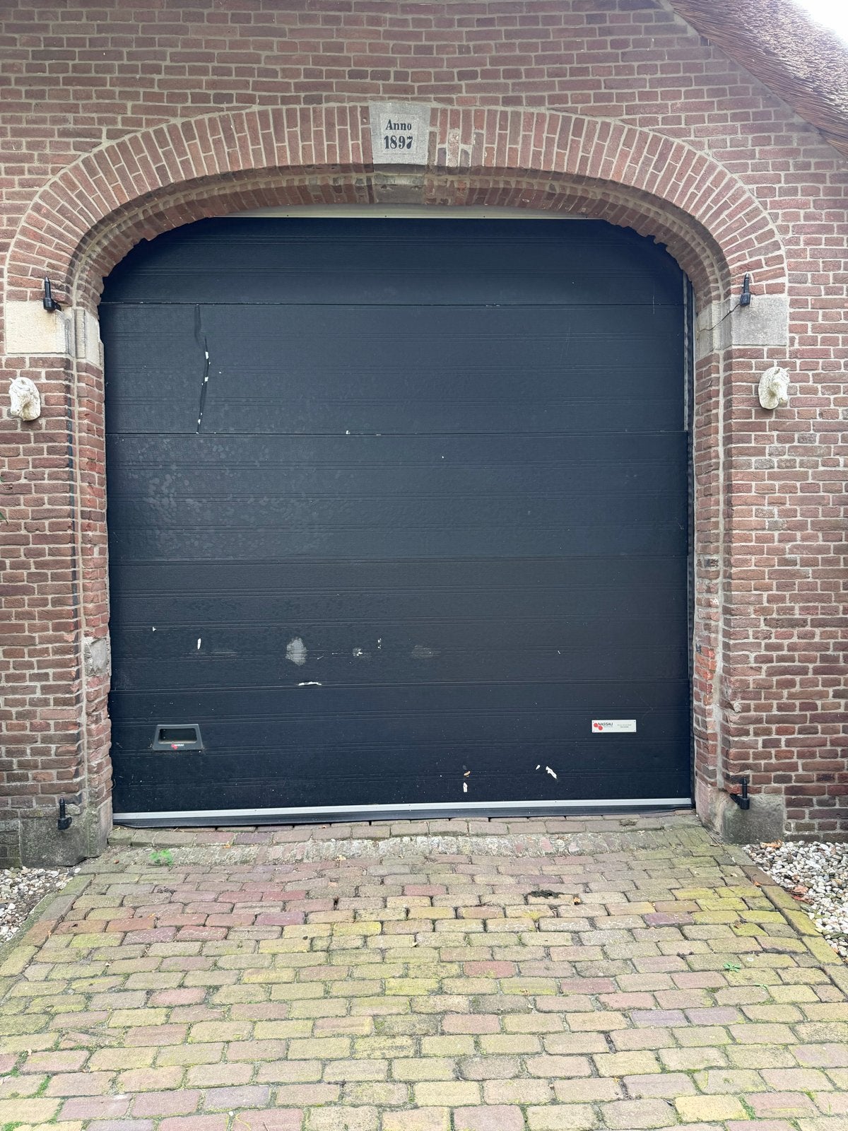 Nassau Garagedeur met motor, 120 cm of meer, Garagedeur, Ophalen of Verzenden, Zo goed als nieuw