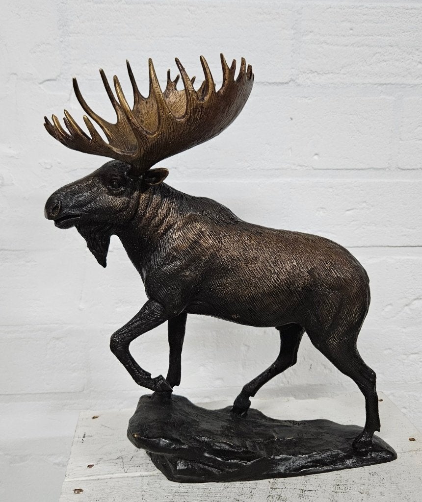 ELAND // BRONZEN BEELD / WILD DIER/ TUINBEELD/ hert, Verzamelen, Ophalen of Verzenden, Hert, Beeldje of Figuurtje