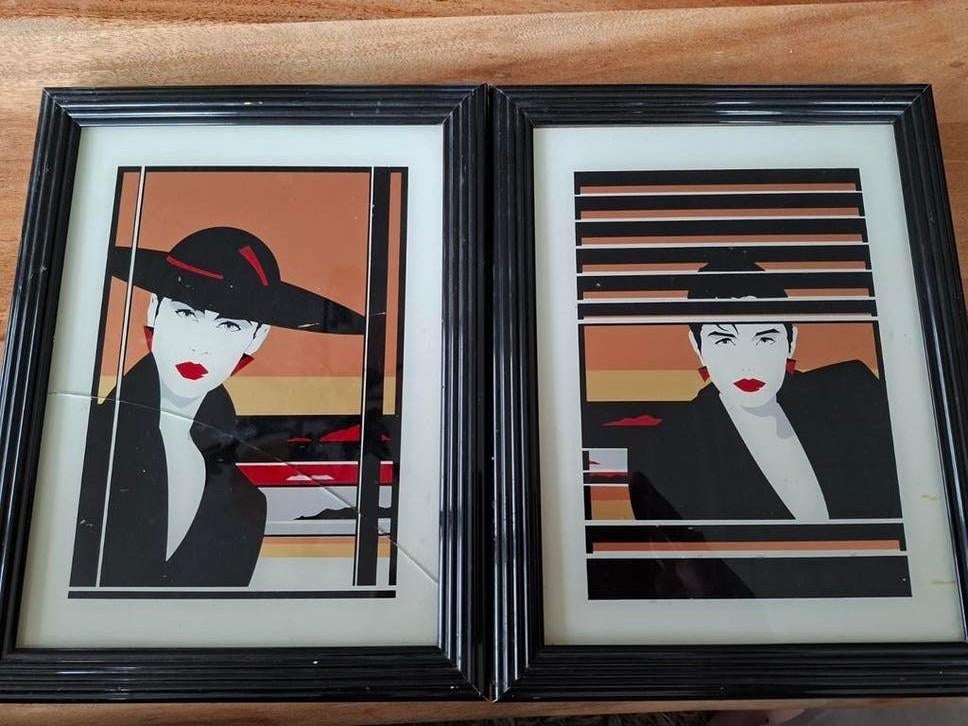 Patrick Nagel stijl kunstwerken uit de jaren 80, Antiek en Kunst, Kunst | Schilderijen | Modern, Ophalen of Verzenden