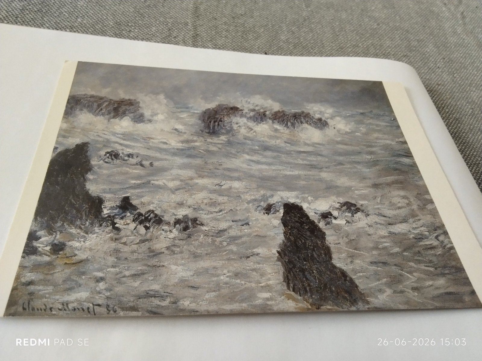 Ansichtkaart Claude Monet: The Wild Sea, 1886, Ophalen of Verzenden, 1980 tot heden, Frankrijk