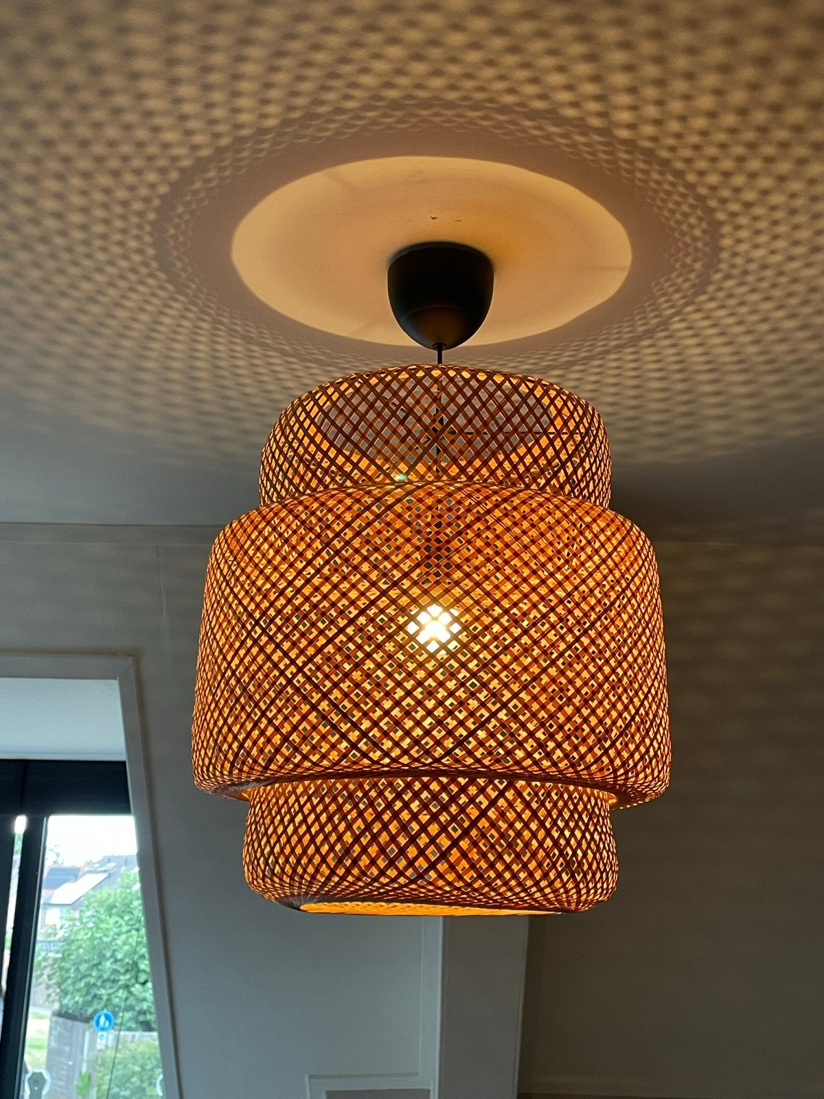 IKEA SINNERLIG Hanglamp Bamboe Handgemaakt 50 cm, Huis en Inrichting, Lampen | Hanglampen, Ophalen, Nieuw, Natuurlijk materiaal