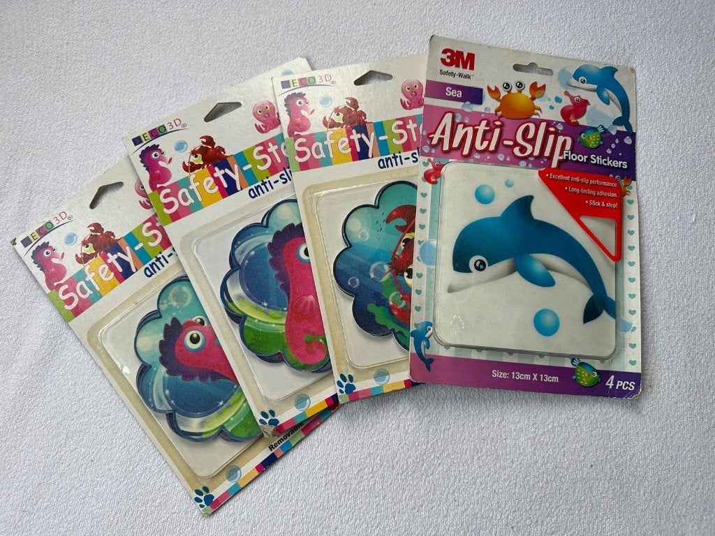 Vier antislip bad stickers, Huis en Inrichting, Overige kleuren, Overige merken, Overige typen, Nieuw