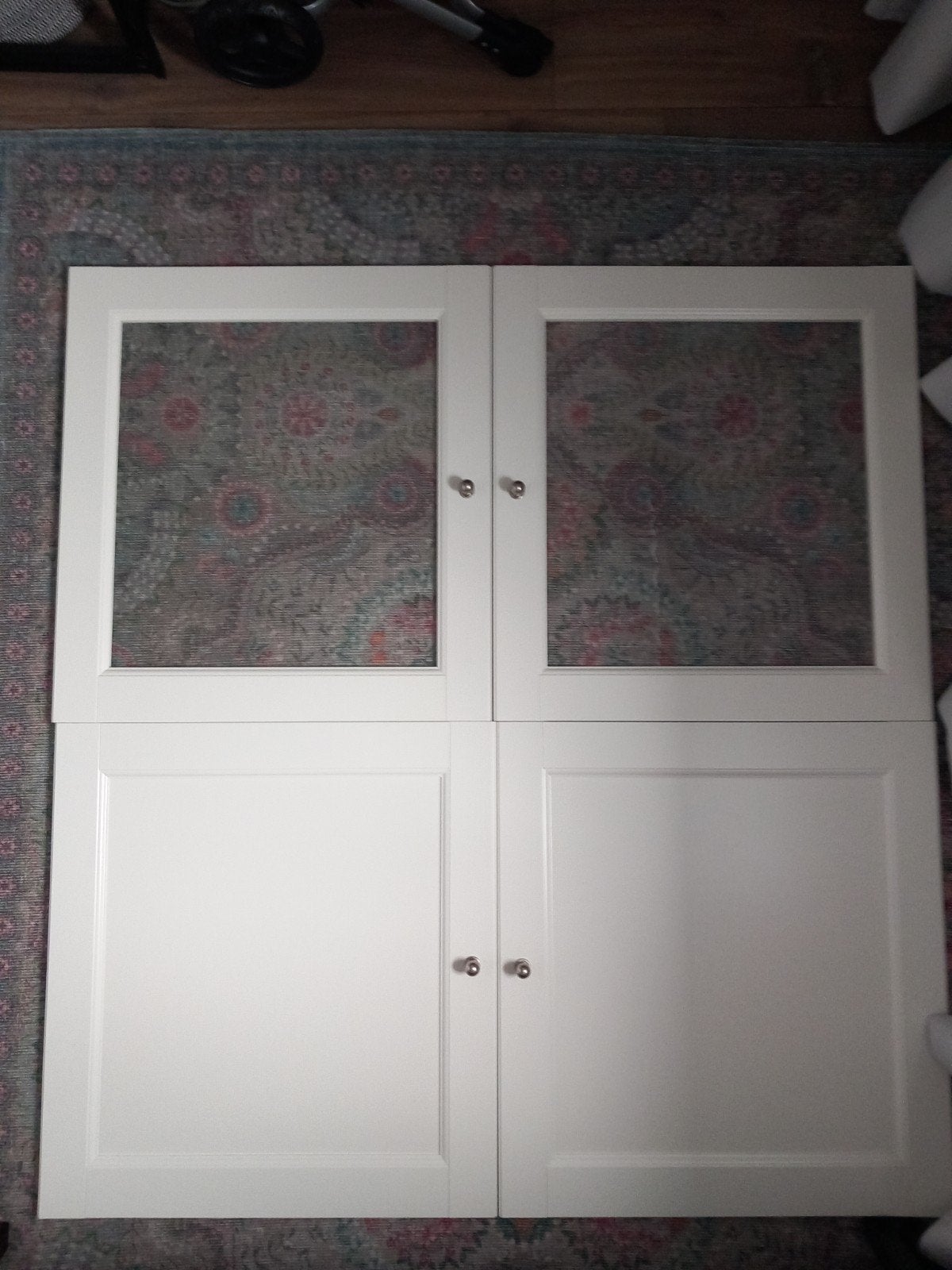 4 IKEA BESTA kastdeurtjes: 2 dicht, 2 met glas, Ophalen, 50 tot 100 cm, Glas, Minder dan 100 cm