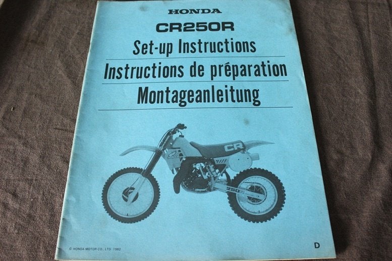 Honda CR250R 1982 motorcycle set up manual CR250 R, Ophalen of Verzenden, Honda