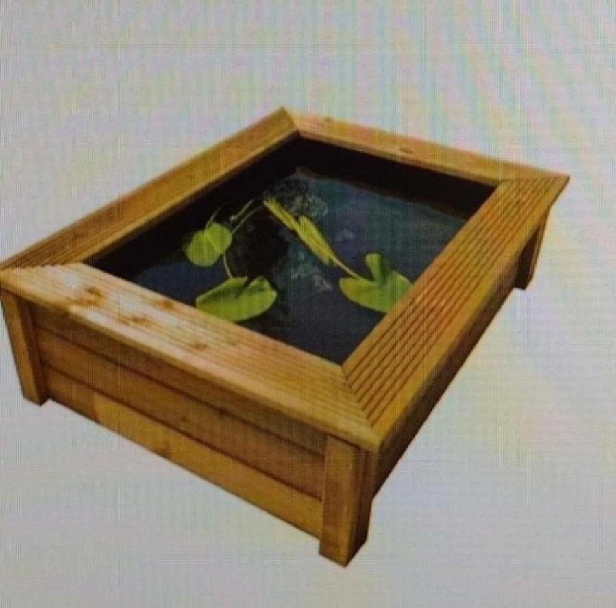 Ubbink Quadro 6 Houten vijverrand / plantenbak / zandbak, Tuin en Terras, Vijvers, Ophalen, Gebruikt