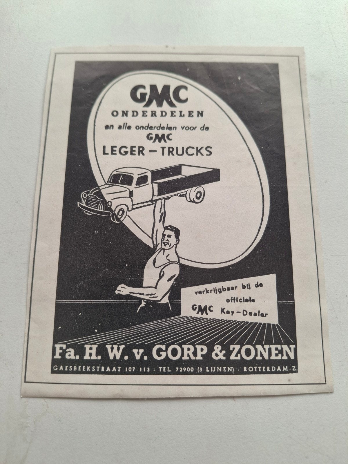 Advertentie GMC onderdelen voor legertrucks., Ophalen of Verzenden, Nederland, Embleem of Badge