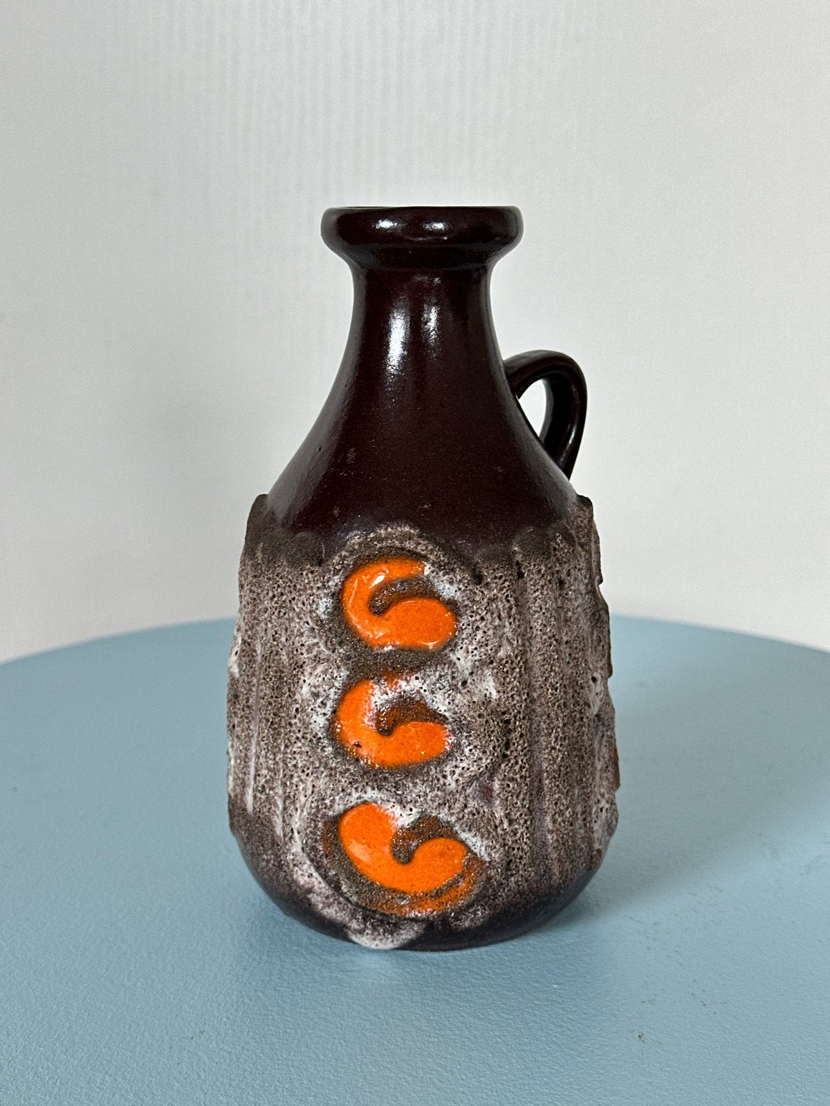 Vintage Strehla Keramik kruikvaas Fat Lava jaren 60, Ophalen of Verzenden
